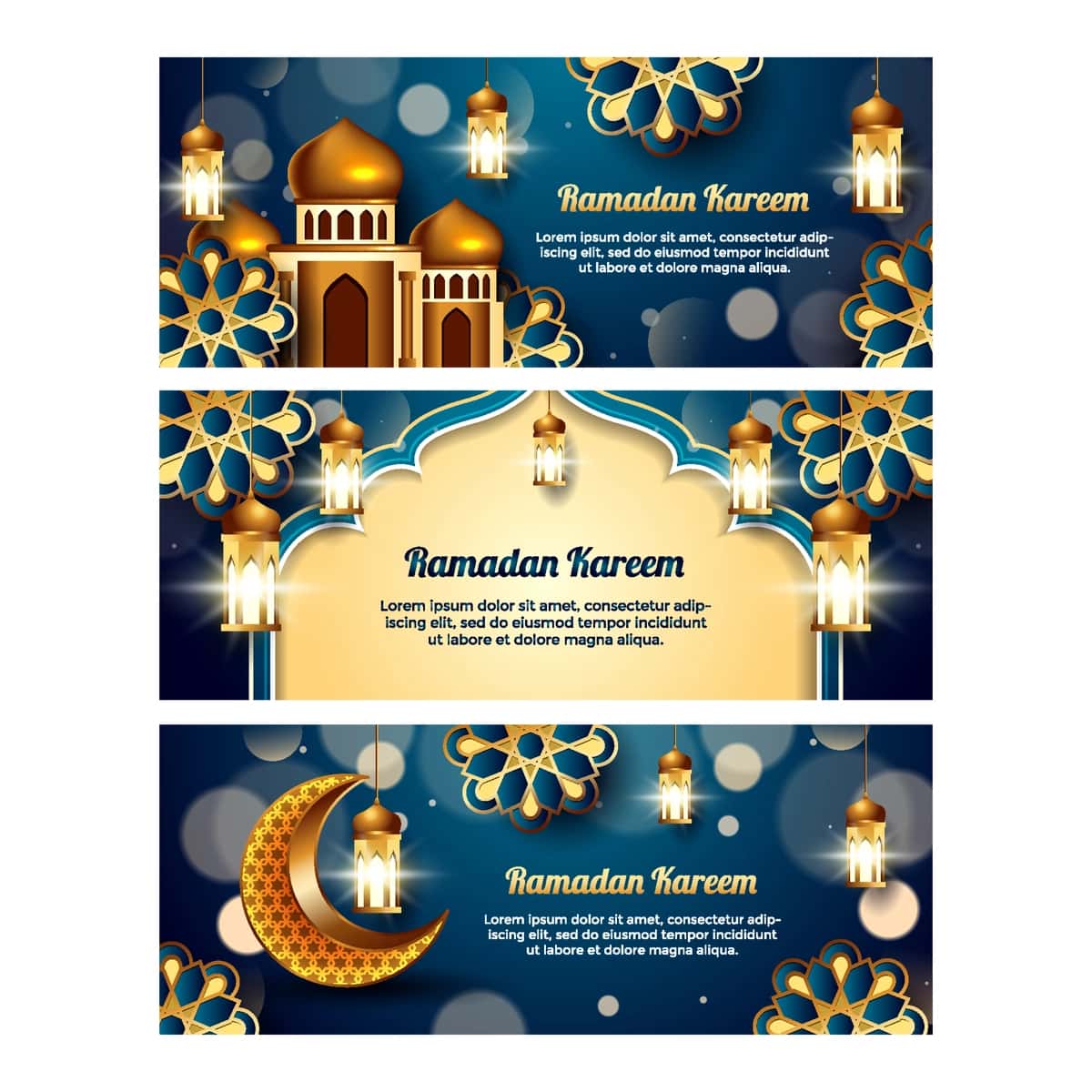 Ramazon karim bayrog'i to'plami | Ramadan kareem banner set 1