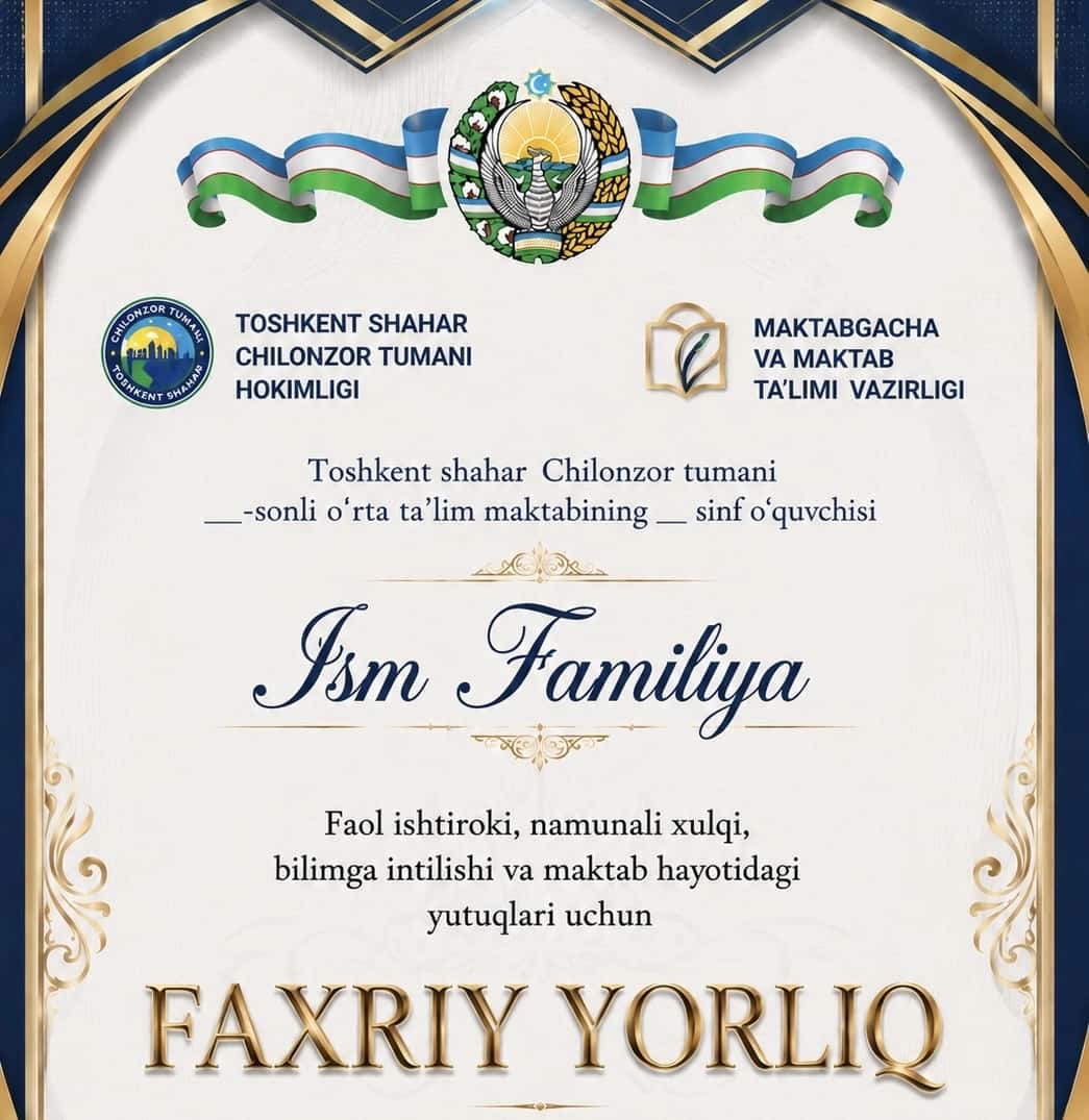 Faxriy yorliq 2