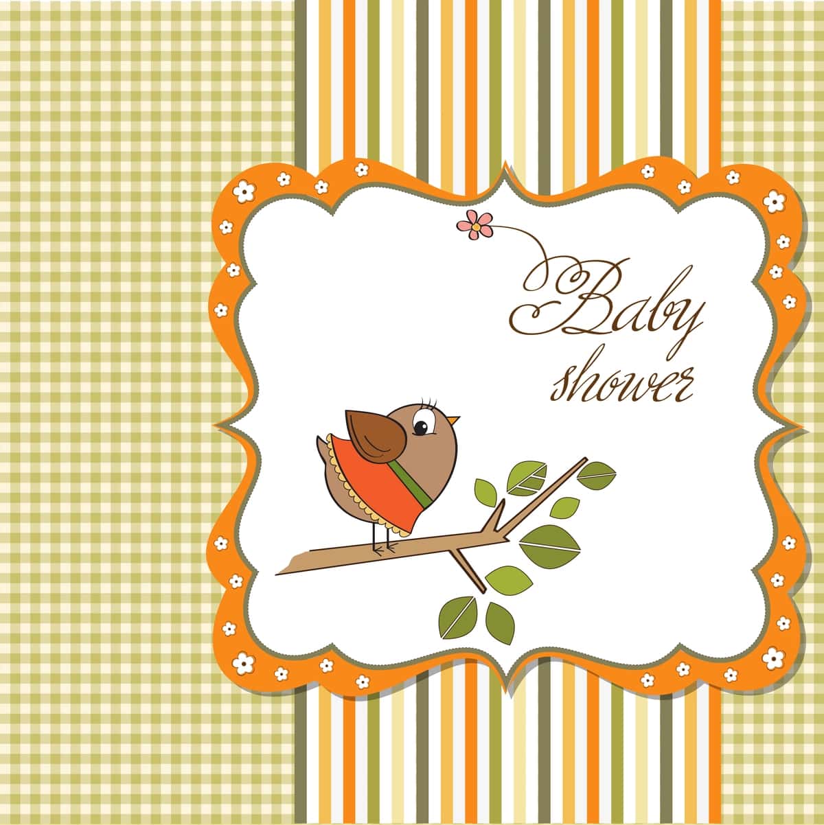 Kulgili kichkina qush tasvirlangan chaqaloqni kutib olish kartasi | Welcome baby card with funny little bird 1