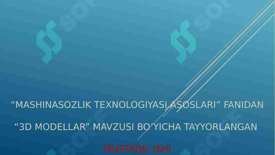 3D modellar
