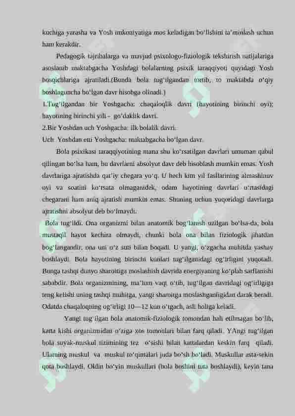 ONTOGENEZNING ILK BOSQICHLARIDA INSONNING PSIXIK RIVOJLANISHIGA  XOS XUSUSIYATLARI 6