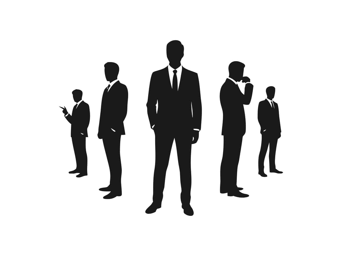 Korporativ yetakchilikni ifodalovchi biznes jamoasi silueti kostyumlari | Business team silhouette suits representing leadership corporate 1