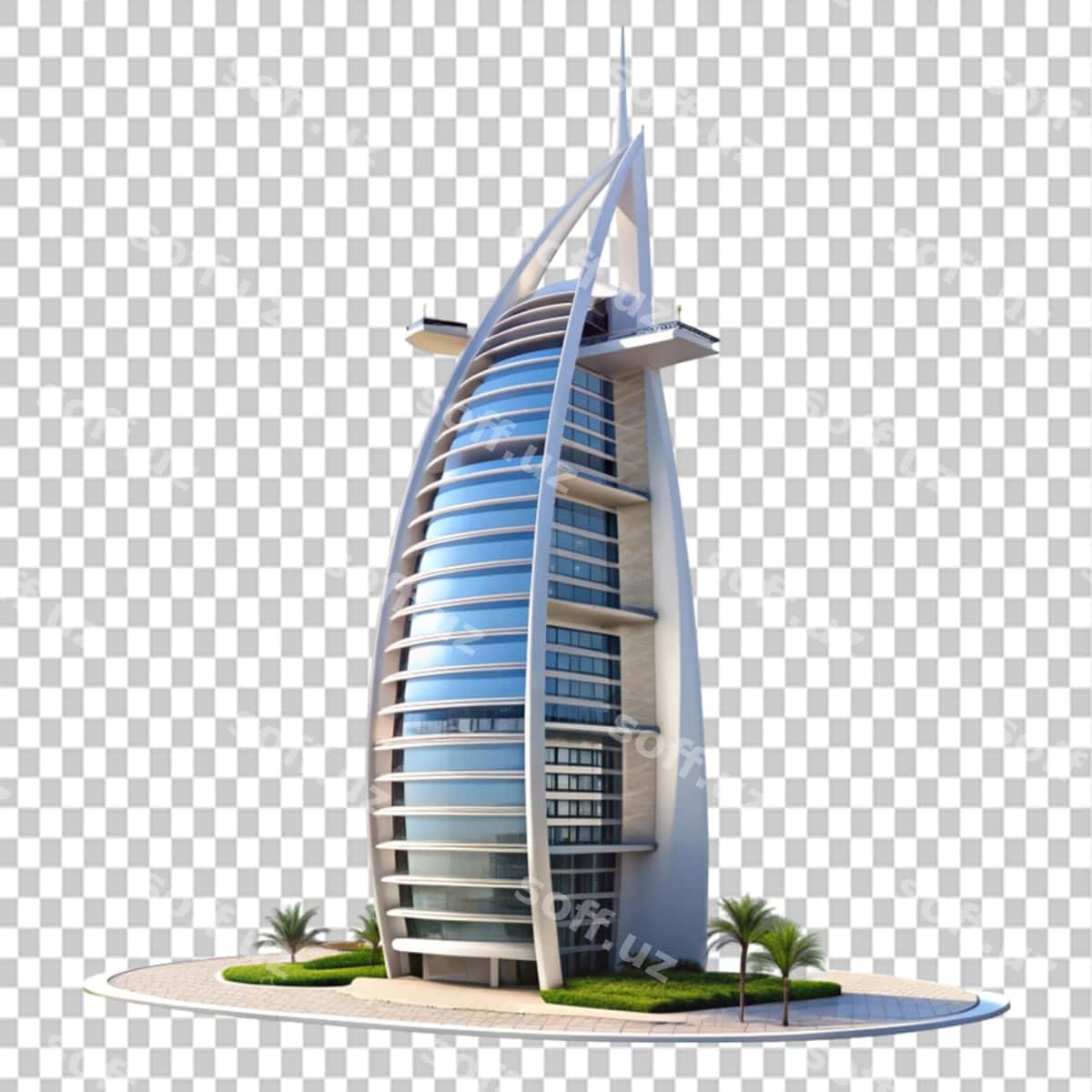 3D Burg al-Arab mehmonxonasi | 3d burg al arab hotel 1