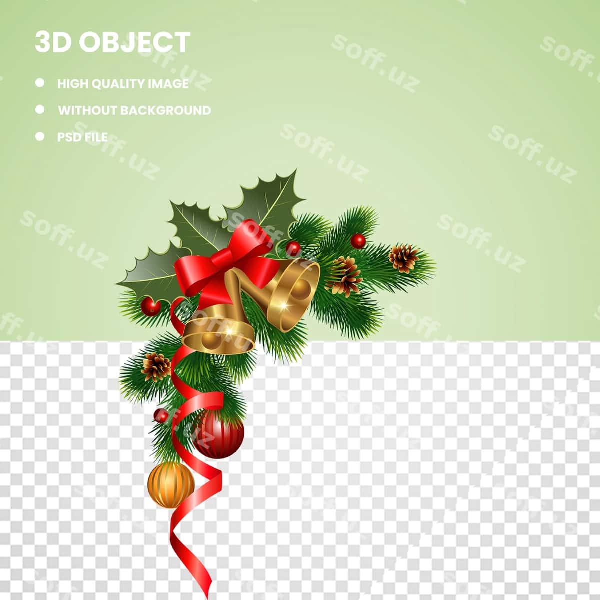 3d Rojdestvo garlandasi | 3d chrismats wreath 1