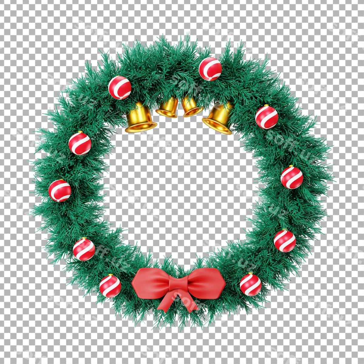 Uch o'lchovli Rojdestvo gulduvar illustratsiyasi | 3d christmas wreath illustration 1