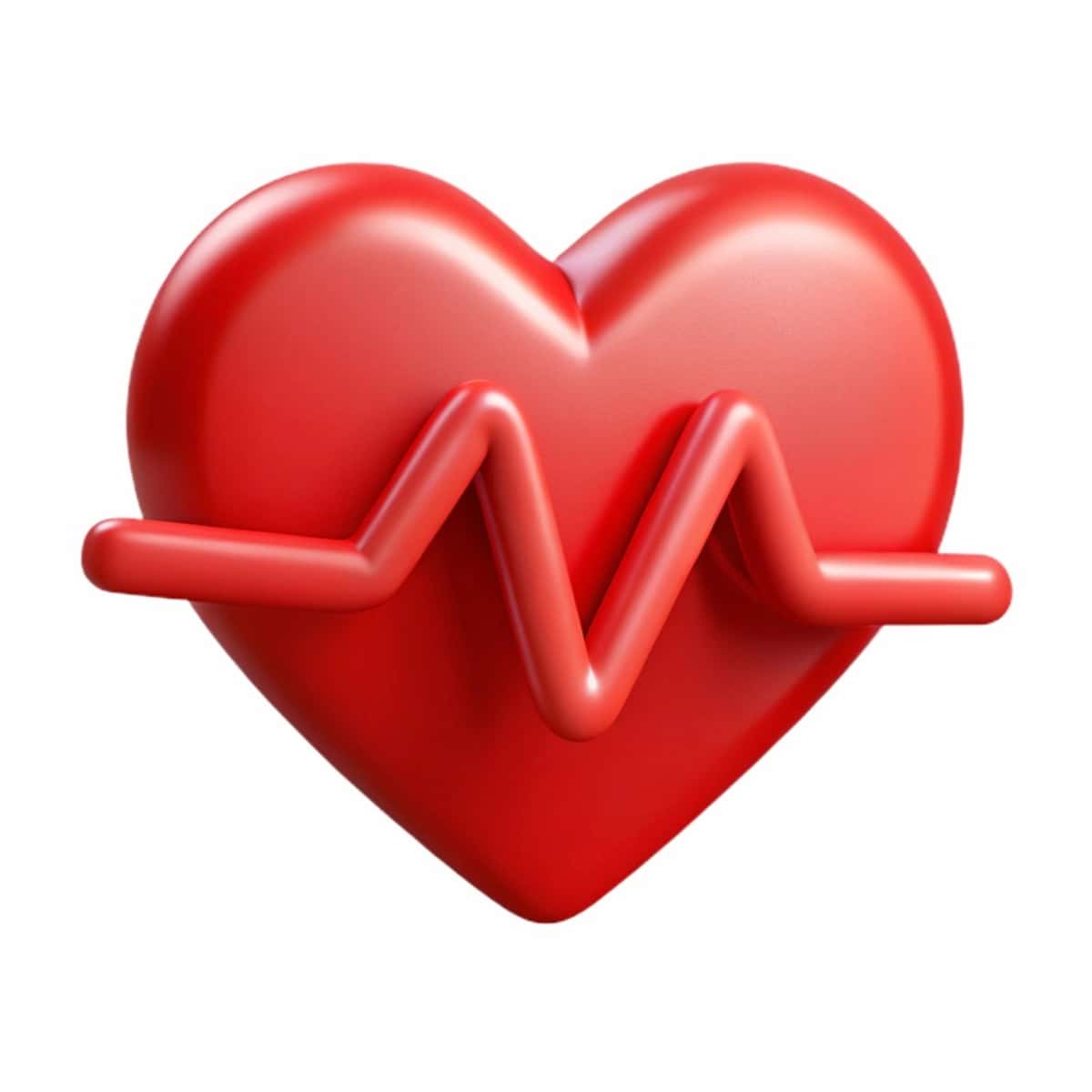 Yurak urishi chizig'i sog'ligi bilan 3D yurak belgisi | 3d heart icon with heartbeat line health 1