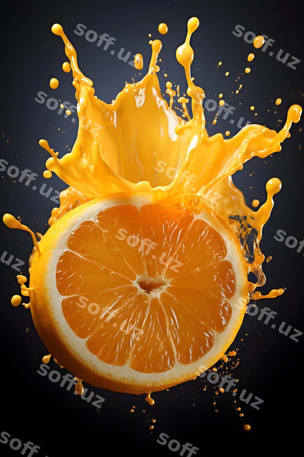 Uch o'lchovli tasvir siqilgan apelsin | 3d image squeezed orange 1