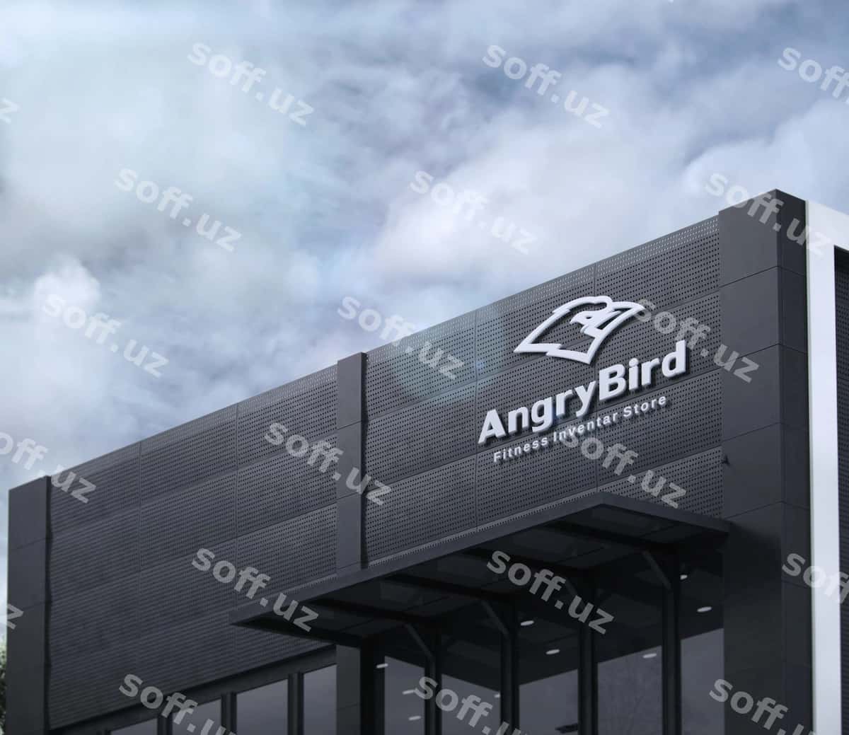 3 o'lchovli logotip shoirlari fassada namunasi | 3d logo signage facade mockup 1