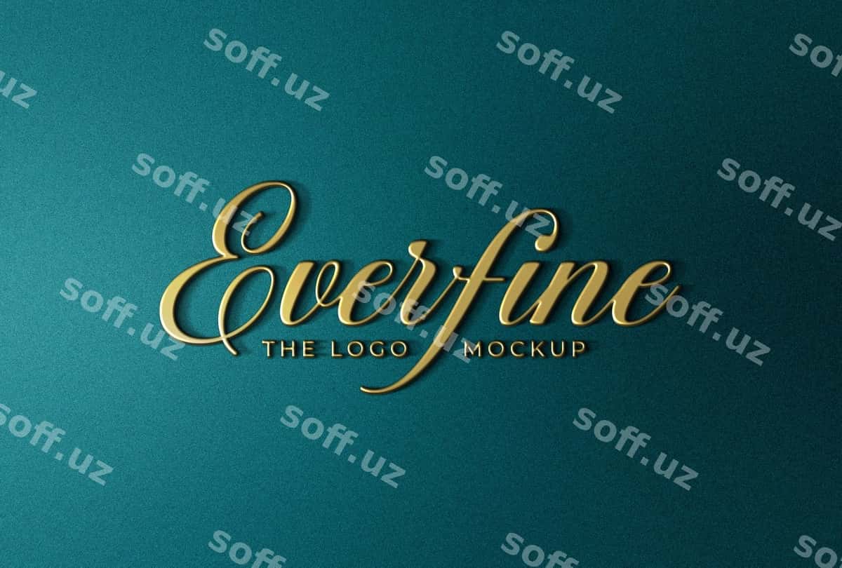 3D metallic oltin logotip mockup | 3d metallic gold logo mockup 1