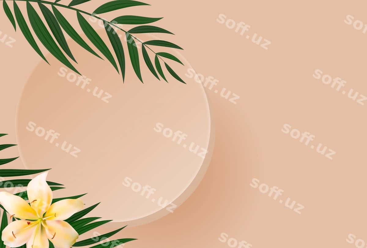 3d realistik podium palm varaqlari | 3d realistic podium palm leaves 1