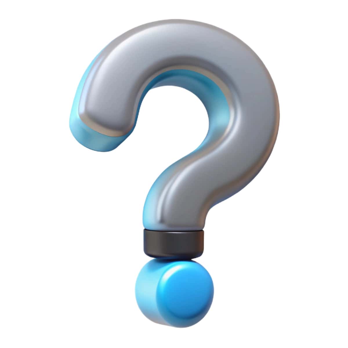 3D ko'rsatilgan savol belgisi ko'k kumush | 3d rendered question mark blue silver 1