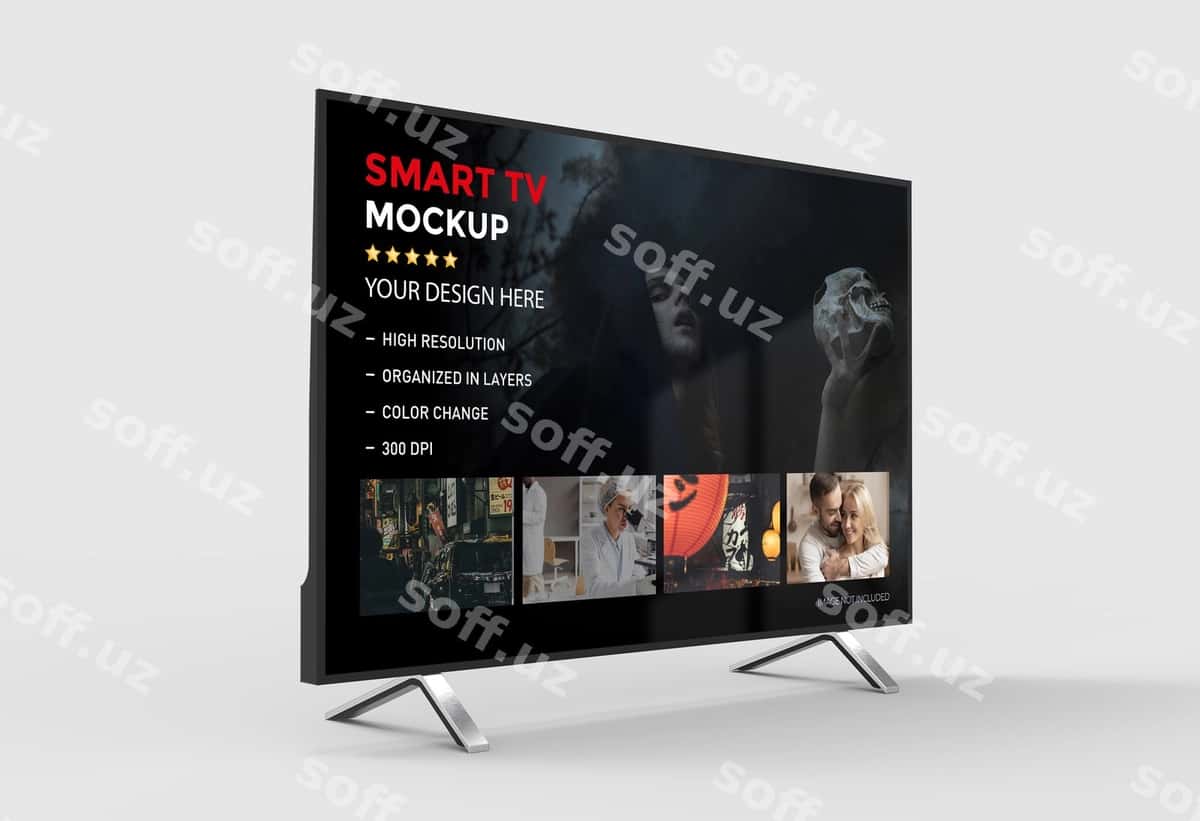 3D aqlli televizorning izolyatsiya qilingan renderlash modeli | 3d smart tv mockup isolated rendering 1