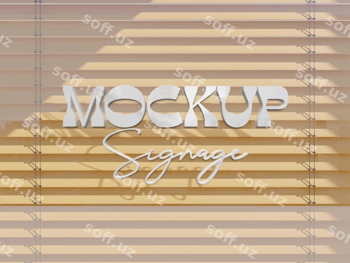 3d devor logo namunasi soya bilan | 3d wall logo mock up with shadow 1