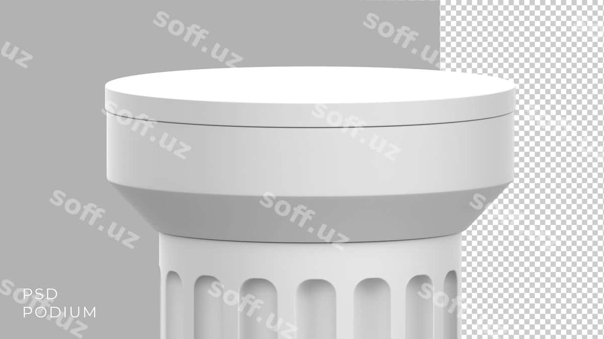 3D oq me'morchilik sutra podiumi | 3d white architectural column podium 1