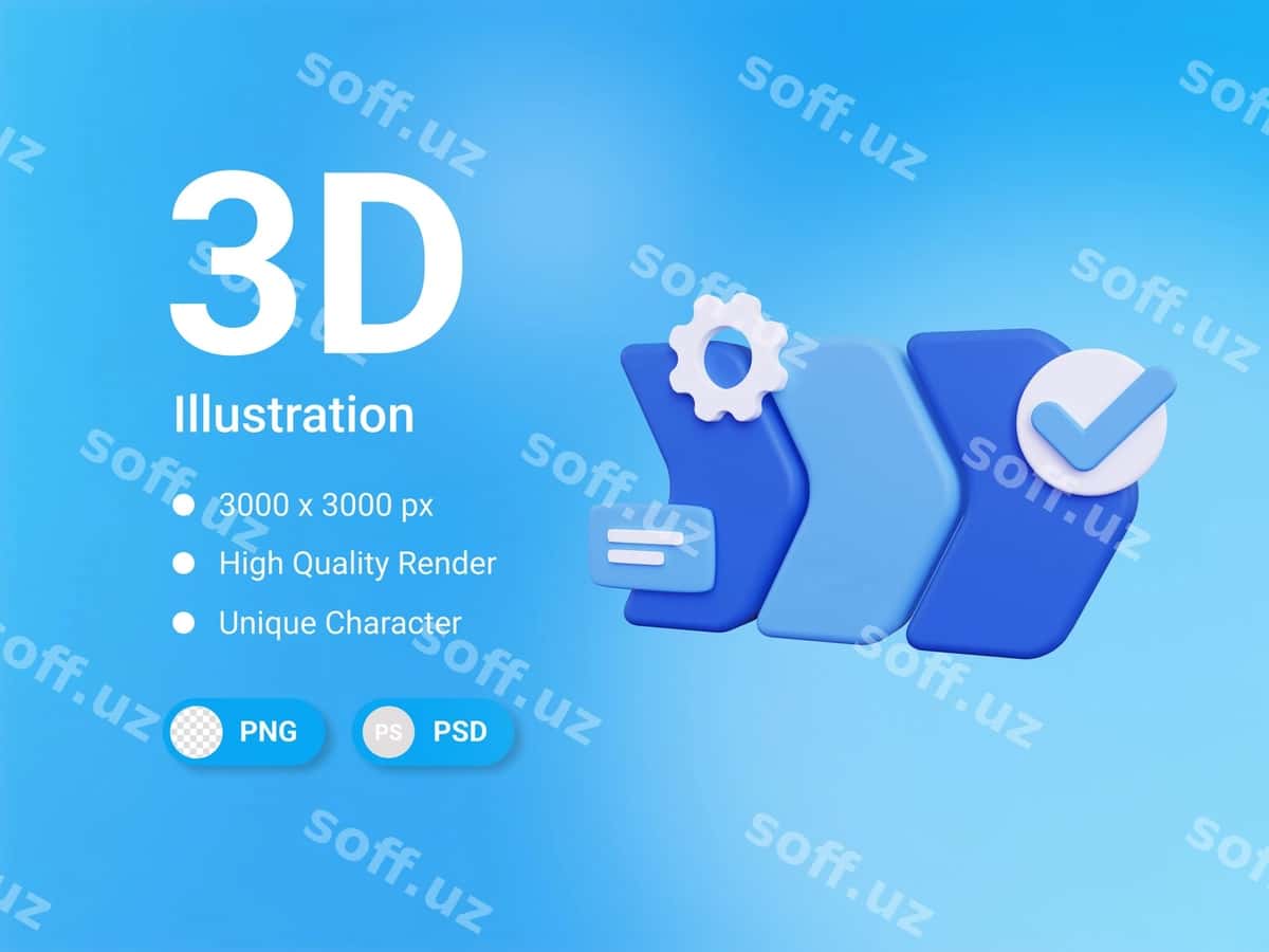 3D ish jarayoni ikonasi | 3d workflow icon 1