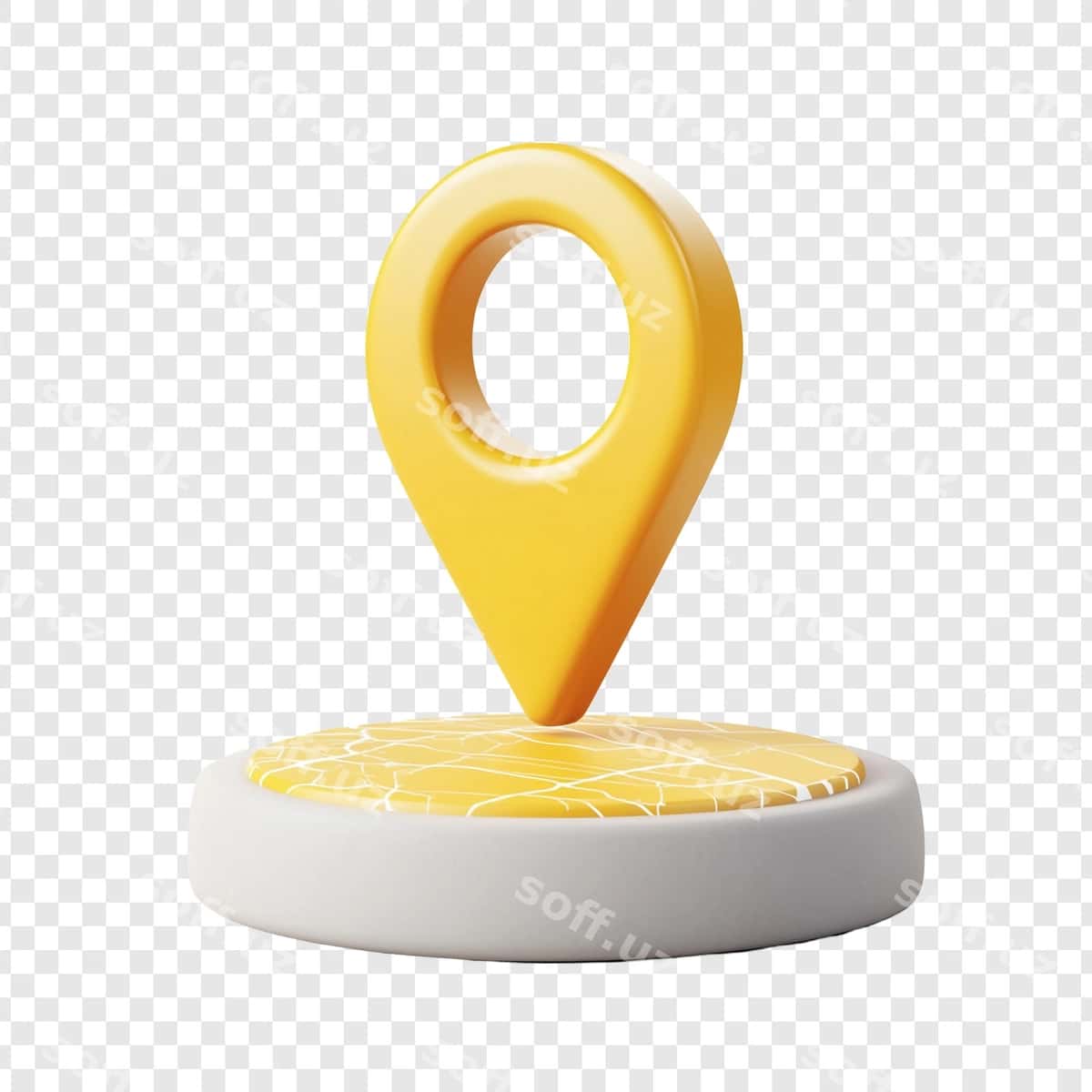 3D sariq pin doira asosli | 3d yellow pin circular base 1