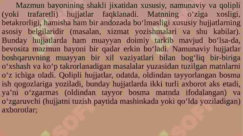 Hujjatlarning vazifasi. Hujjatlarda so‘z turkumlarining qo‘llanilishi 4