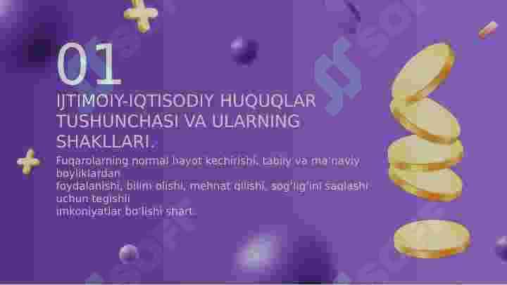 O‘ZBEKISTON RESPUBLIKASI FUQAROLARINING IQTISODIY, IJTIMOIY, MADANIY VA EKOLOGIK HUQUQLAR. 4