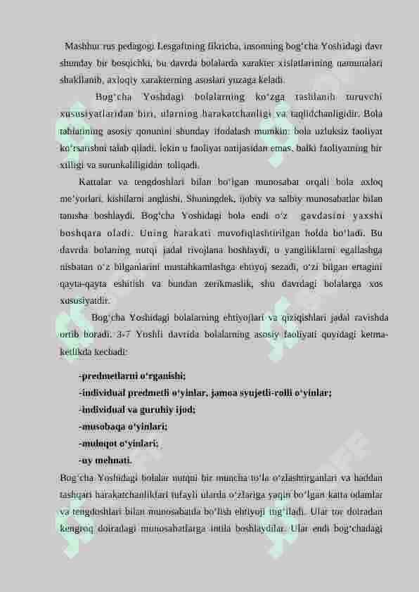 PSIXIK RIVOJLANISH VA UNI DAVRLASHTIRISH MUAMMOSI 2