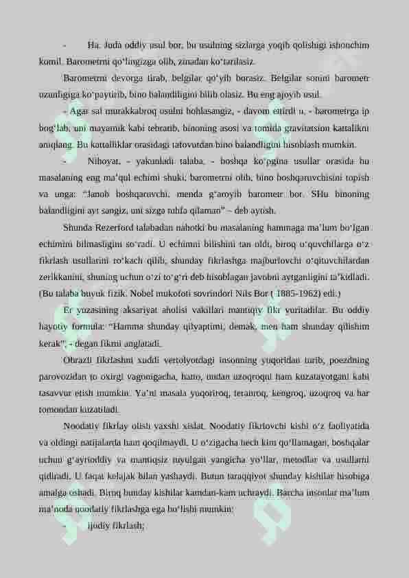 Noodatiy fikrlash asoslari (qutichadan tashqarida fikrash) 3