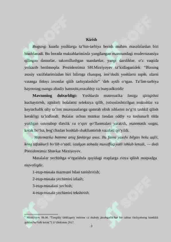 Boshlang‘ich 1-sinflarda matеmatikadan  rasm, sxema, chizma shaklida berilgan topshiriqlar va ularni yechishga o‘rgatish metodikasi. 3