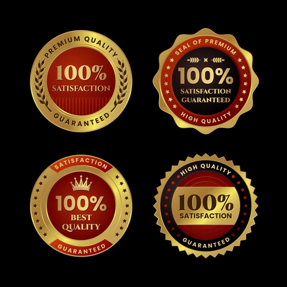 Yuz foiz kafolat yorliqlari to'plami | Hundred percent guarantee labels pack 1