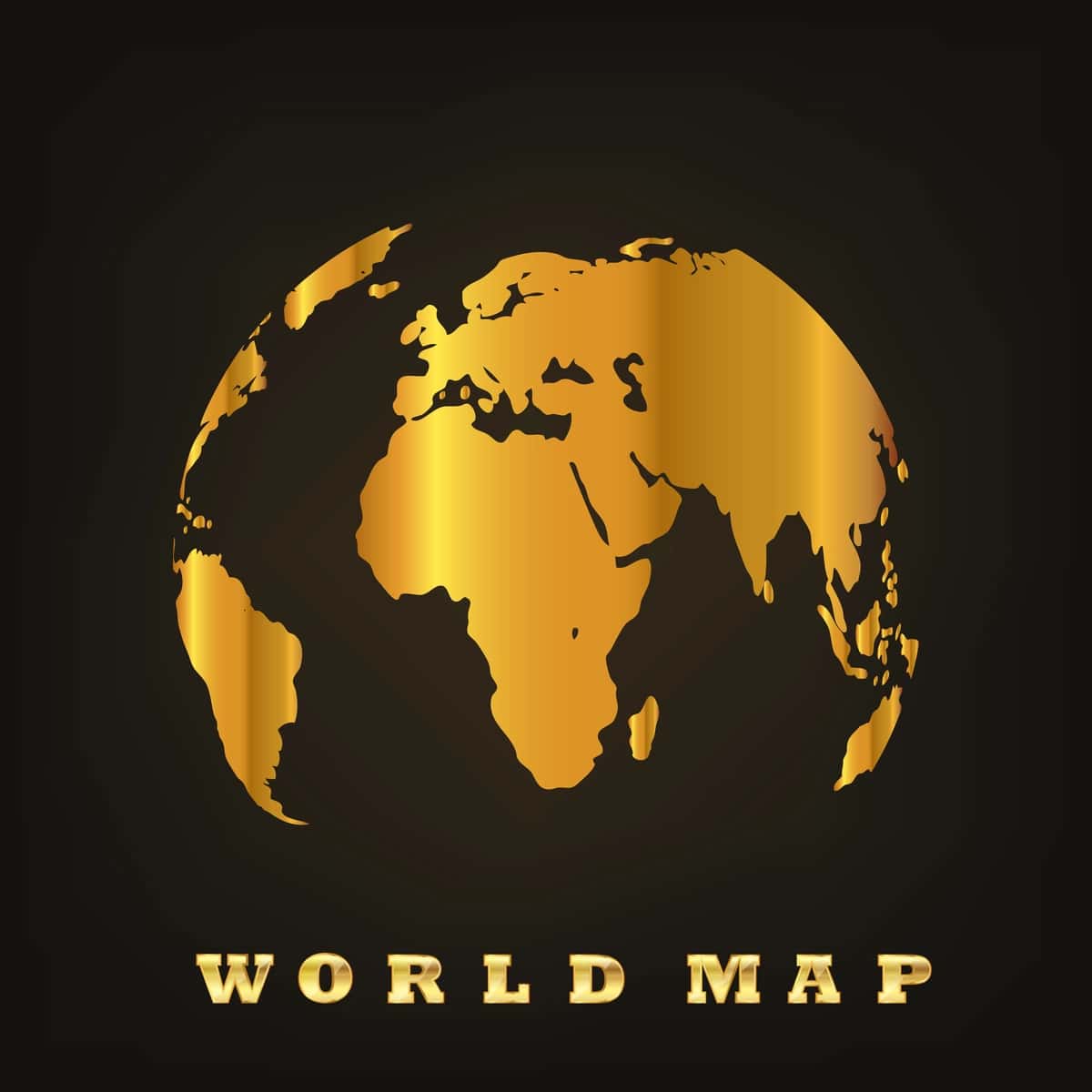 Oltin globus yer vektor tasviri | Golden globe earth vector illustration 1