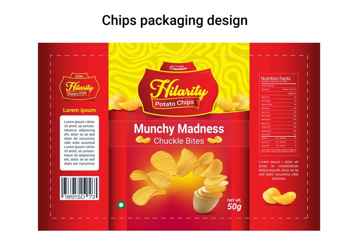 Kartoshka chiplari qadoqlash dizayni | Potato chip packaging design 1