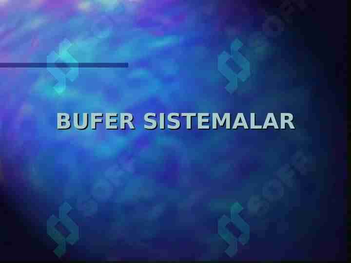 BUFER SISTEMALAR 1