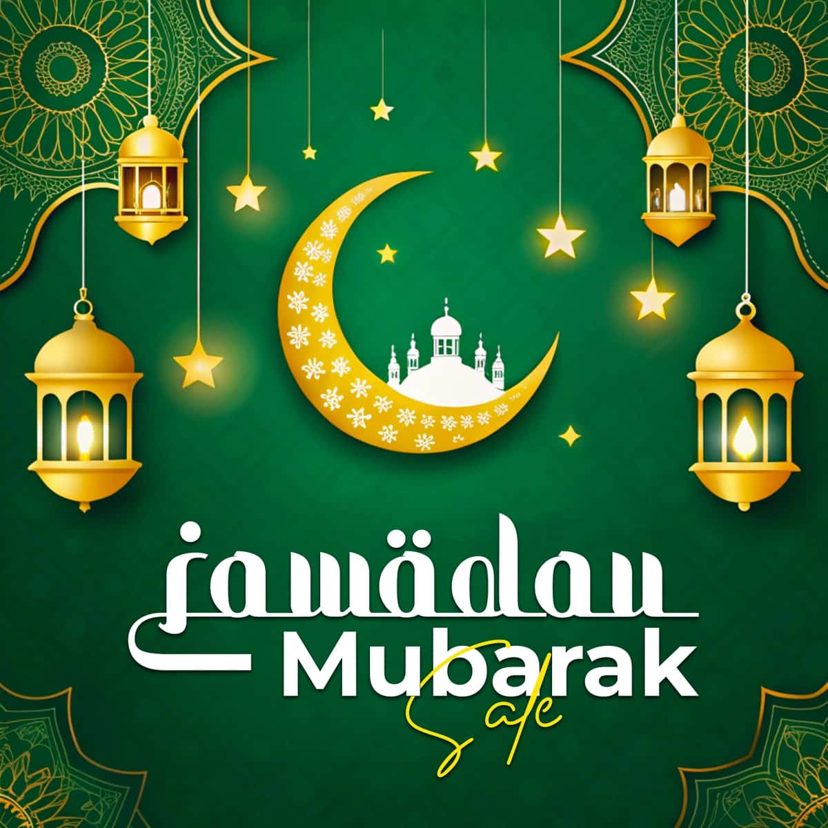 Islom bayrami ramazon muborak ijtimoiy media post shablon dizayni | Islamic festival ramadan mubarak social media post template design 1