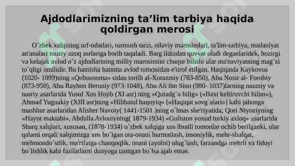Milliy urf-odatlar, an’analar va udumlarning ahamiyati va tarbiyaviy kuchi 2