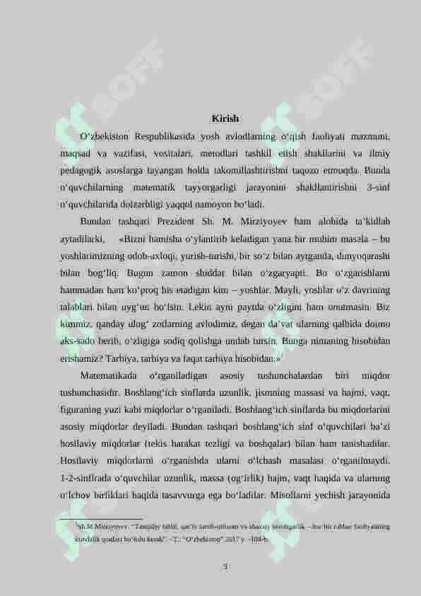 Baho, narh, miqdor bilan bog`liq masalalar va ularni o`rganish metodikasi. (1-4 sinf misolida) 3