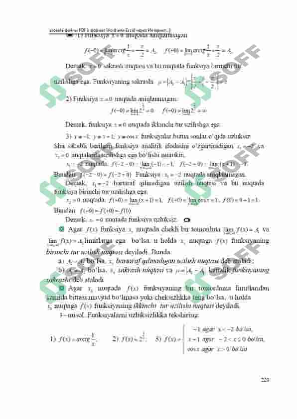 BIR TOMONLAMA LIMITLAR 2