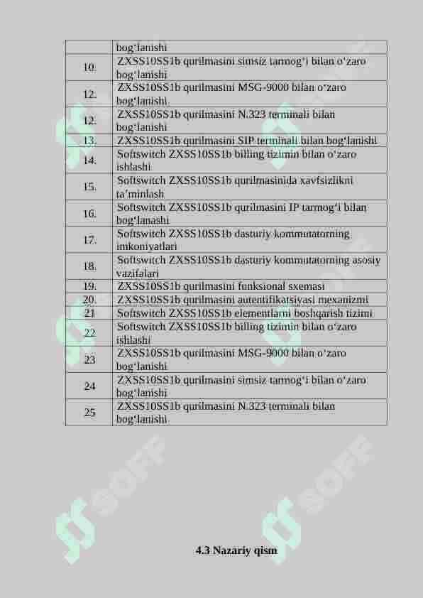 SOFTSWITCH ZXSS10SS1B DASTURIY KOMMUTATORNING FUNKSIONAL SXEMASI VA IMKONIYATLARINI O‘RGANISH 2