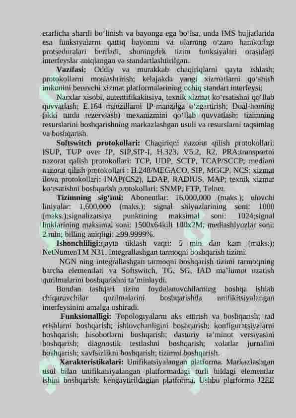 SOFTSWITCH ZXSS10SS1B DASTURIY KOMMUTATORNING FUNKSIONAL SXEMASI VA IMKONIYATLARINI O‘RGANISH 4