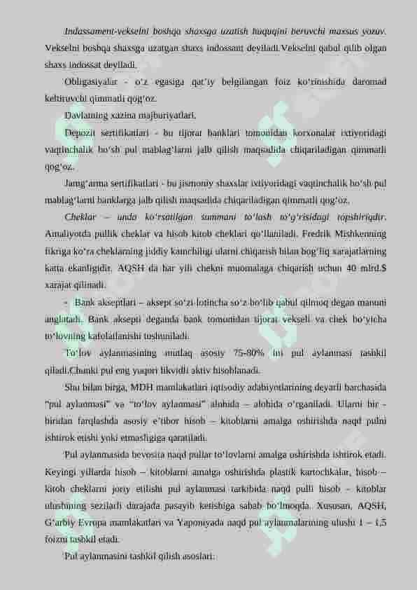 PUL AYLANMASI VA UNING TARKIBI 7
