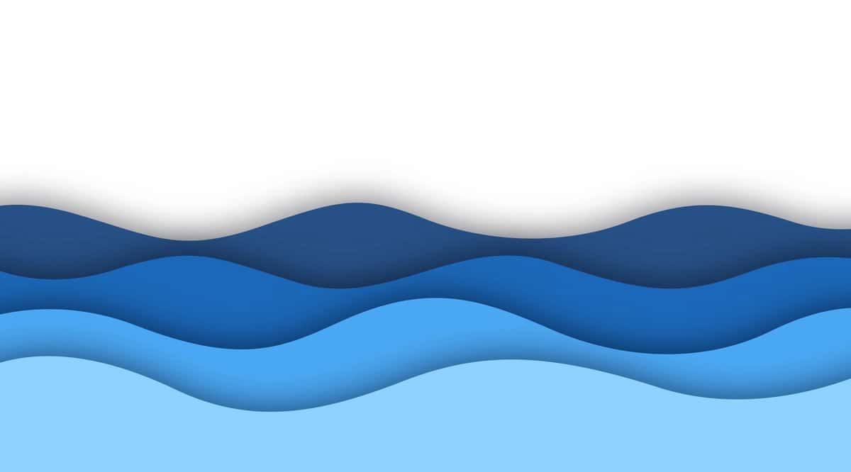 Moviy dengiz to'lqini qog'oz o'ymakorligi uslubidagi fon vektor dizayni 03 | Blue sea wave papercut style background vector design 03 1