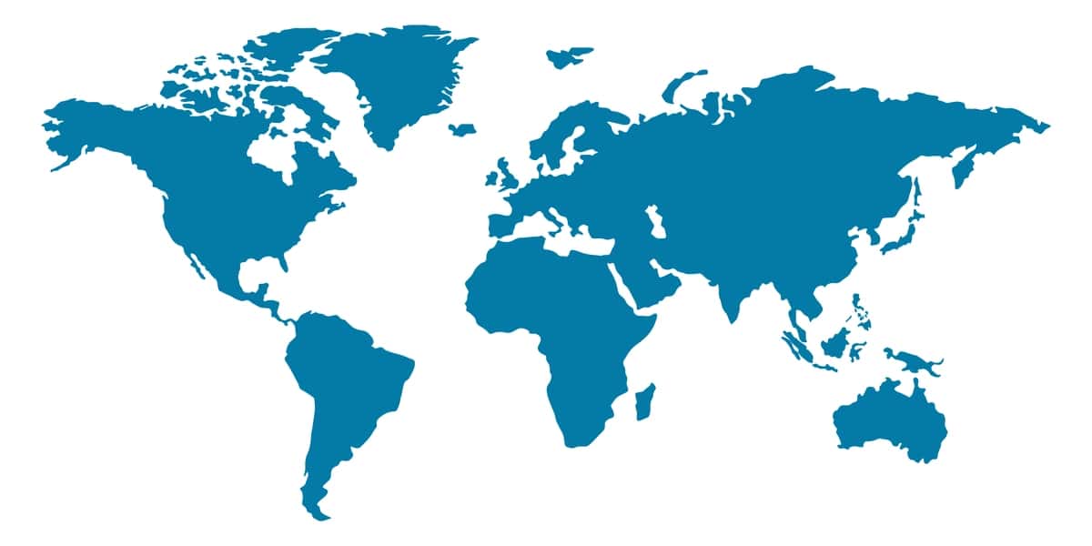 Jahon xaritasi silueti ko'k oq rangli tekis dizayn vektor tasviri | World map silhouette blue white color flat design vector illustration 1