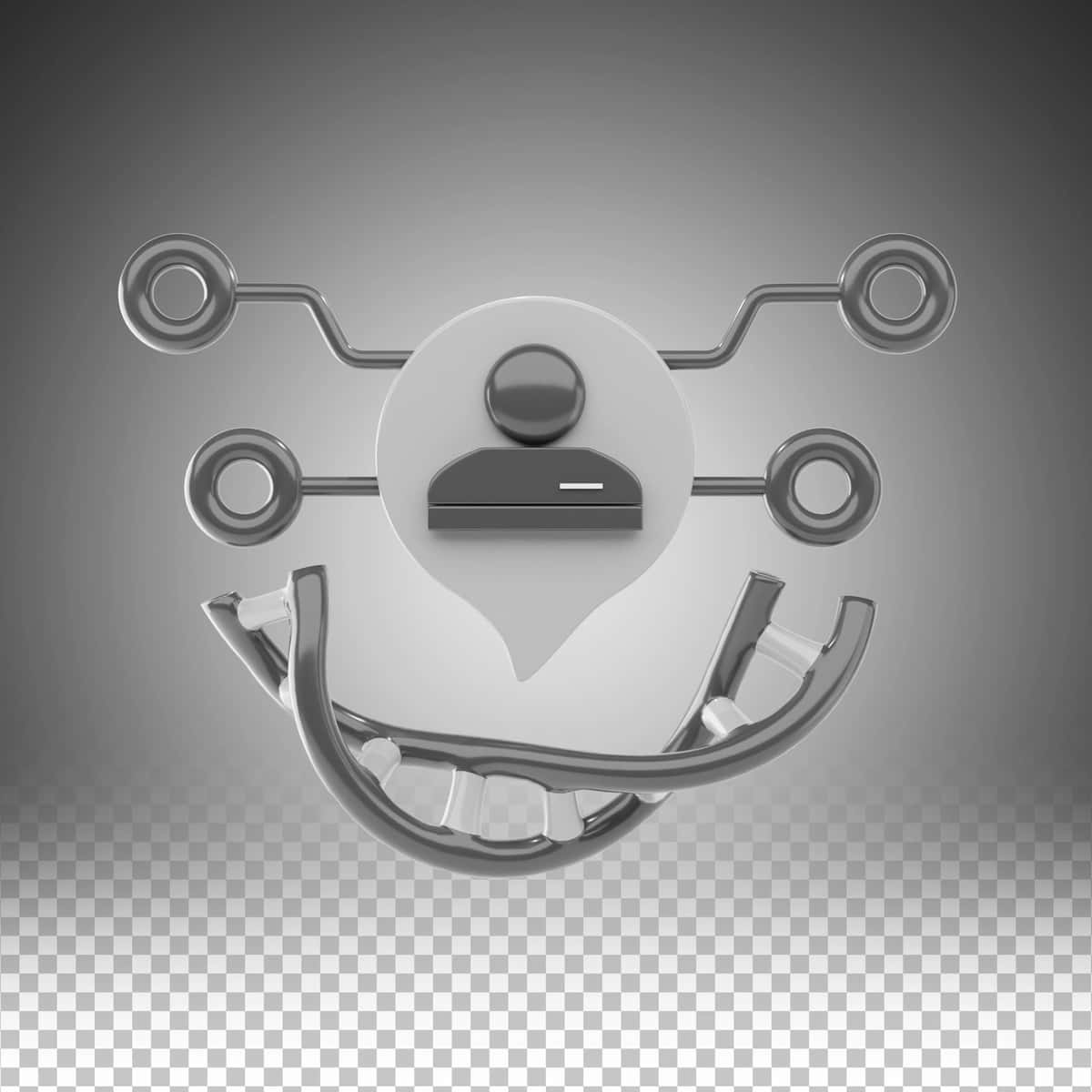 Genetik texnologiya 3D piktogramma tasviri | Genetic technology 3d icon illustration 1