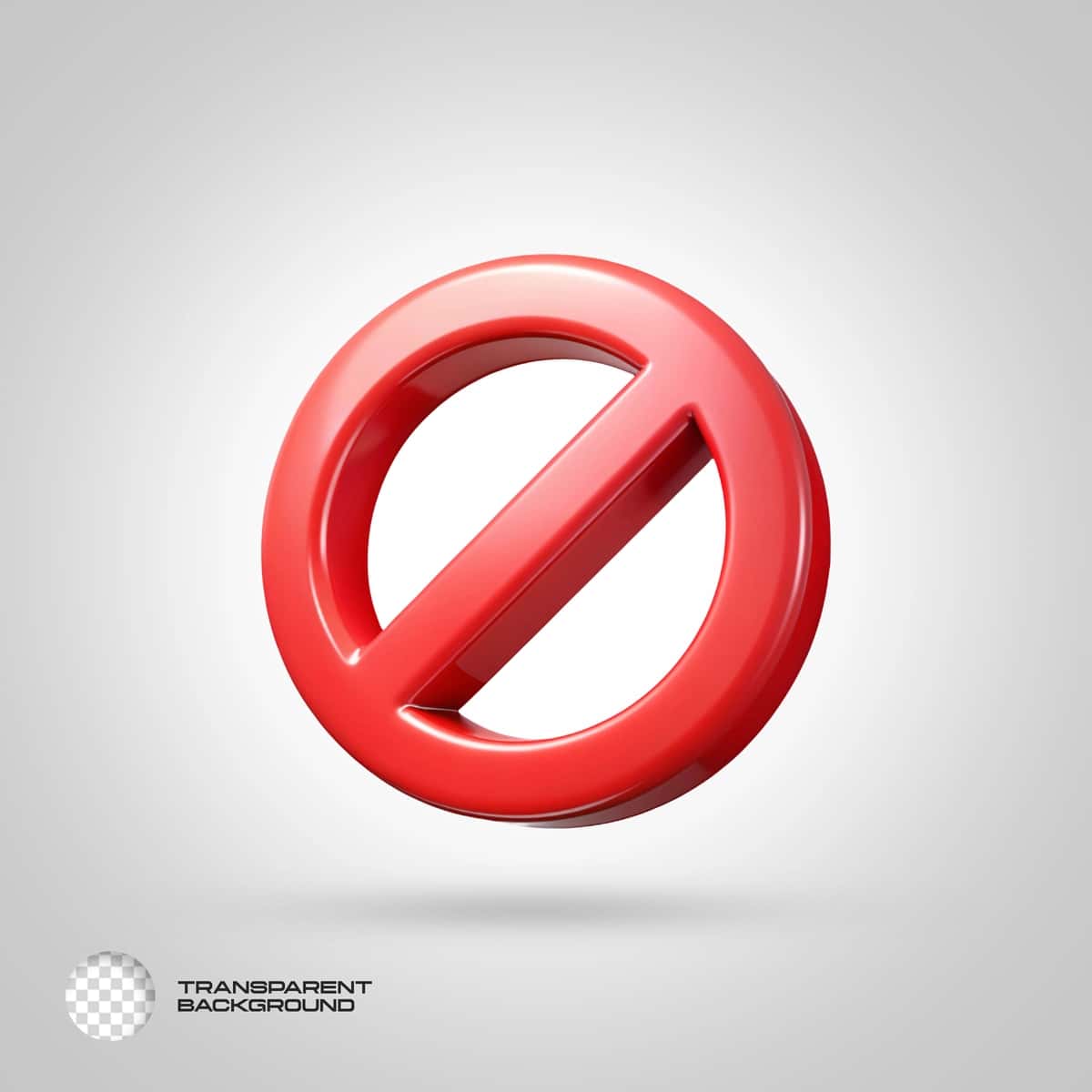 Yaltiroq qizil rangli taqiq belgisi oq fon bilan | Glossy red prohibition sign with slash white background 1