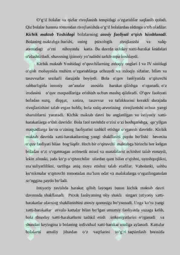 KICHIK MAKTAB YOSHIDA PSIXIK RIVOJLANISH XUSUSIYATLARI 5