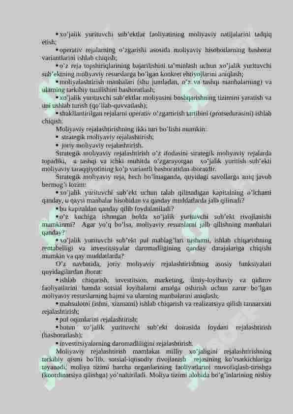 Moliyaviy rejalashtirish va tartibga solish 3