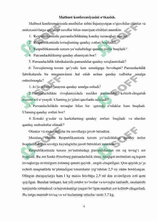 Biologiya darslarida noodatiy usullarini qoʻllash metodologiyasi , texnik uskunalardan foydalanish 4