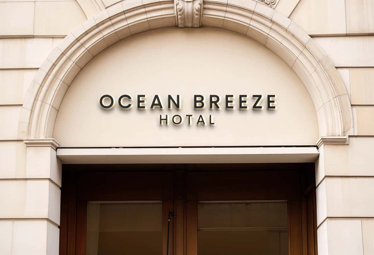Okean mehmonxonasi yozuvi bor bino | Building with sign that says ocean hotel 1