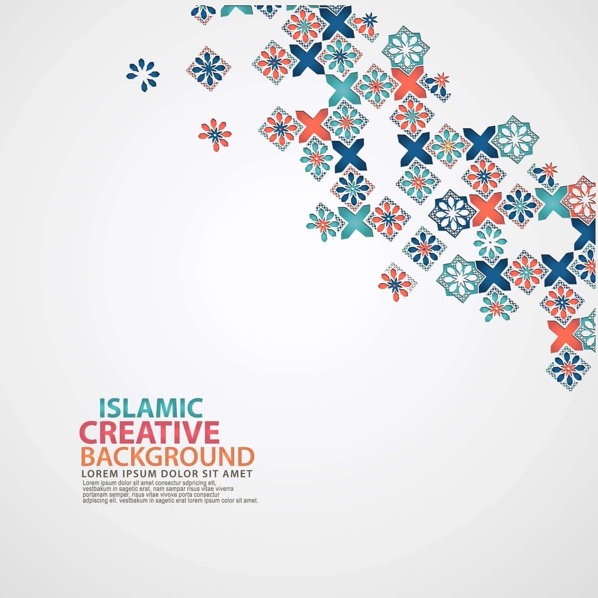 Gulli mozaika bilan bezatilgan islomiy shablon | Islamic template with ornamental detail floral mosaic 1