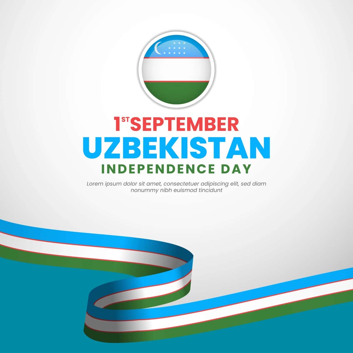 O'zbekiston milliy mustaqillik kuni bilan tabrik banneri silkitib | Uzbekistan national independence day greeting banner with waving 1