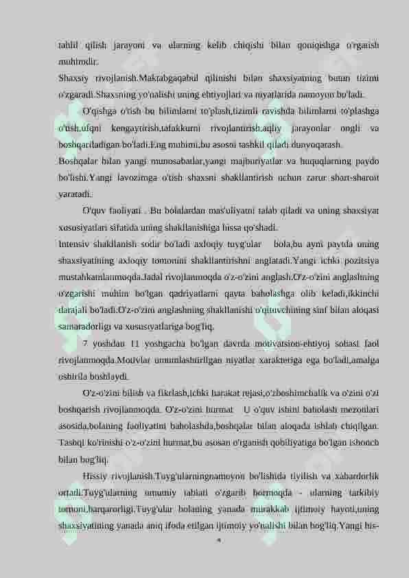 Shaxsning ustuvor xususiyati sifatida 4