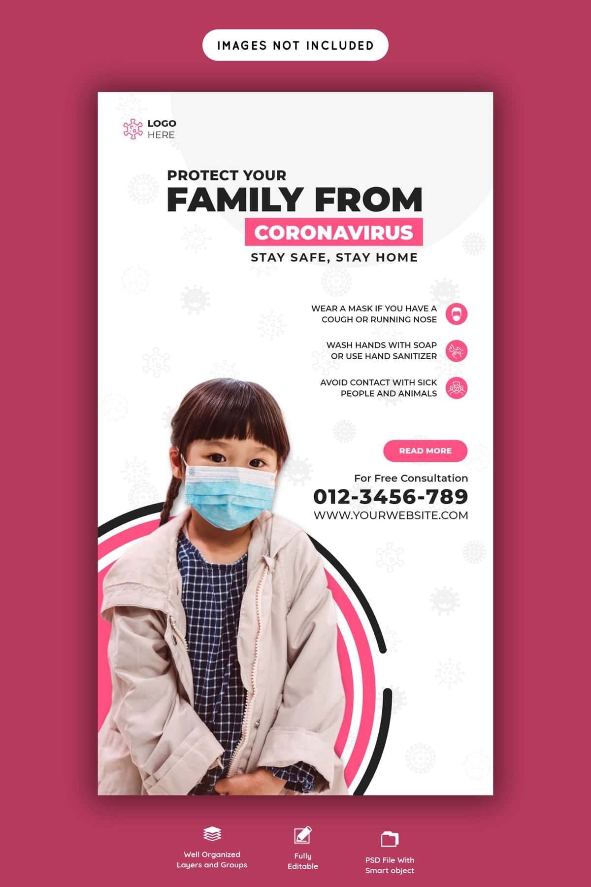 Koronavirus covid 19 banner shabloni | Coronavirus covid 19 banner template 1