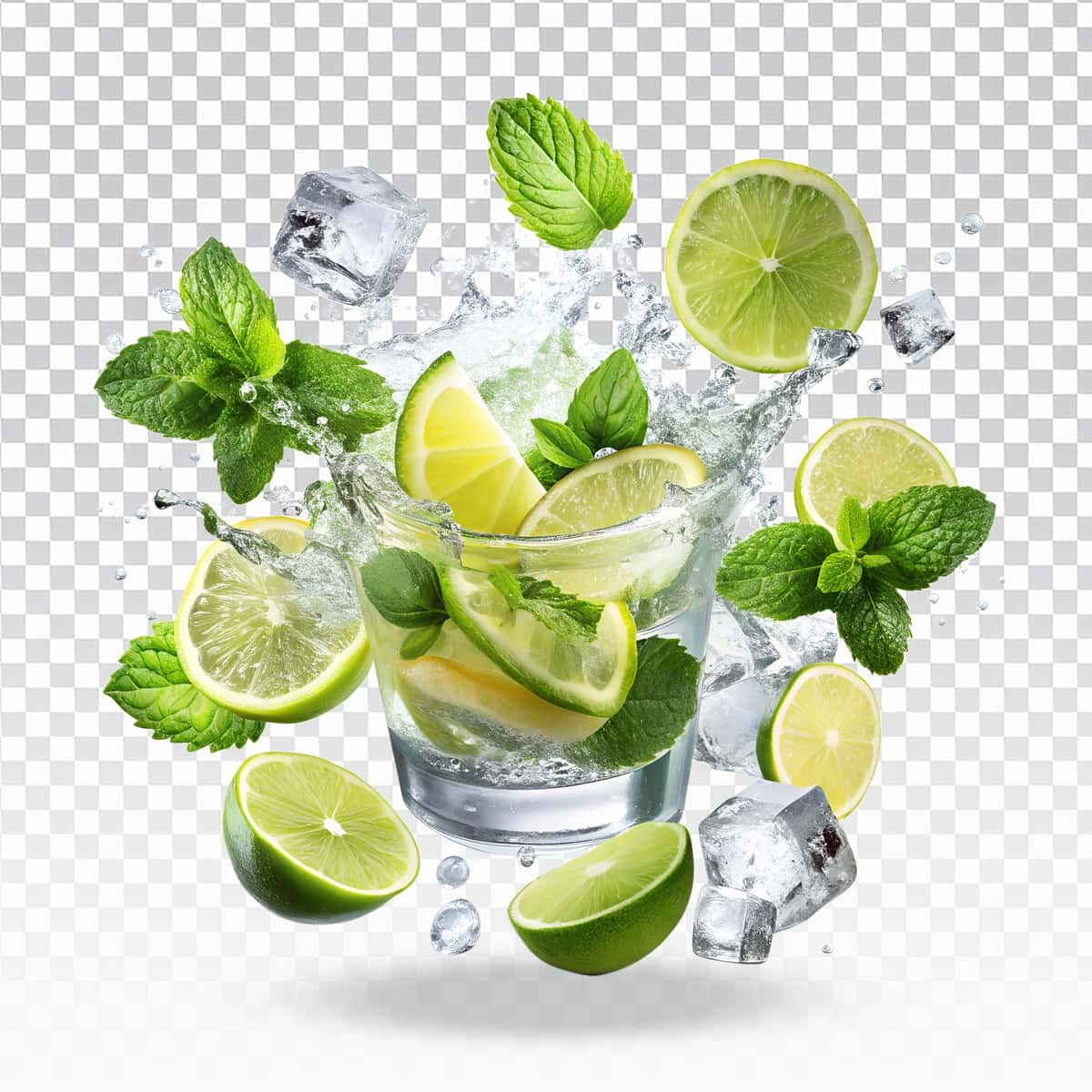 Ohak ohaklari bilan shisha muzli suv | Glass ice water with limes limes 1