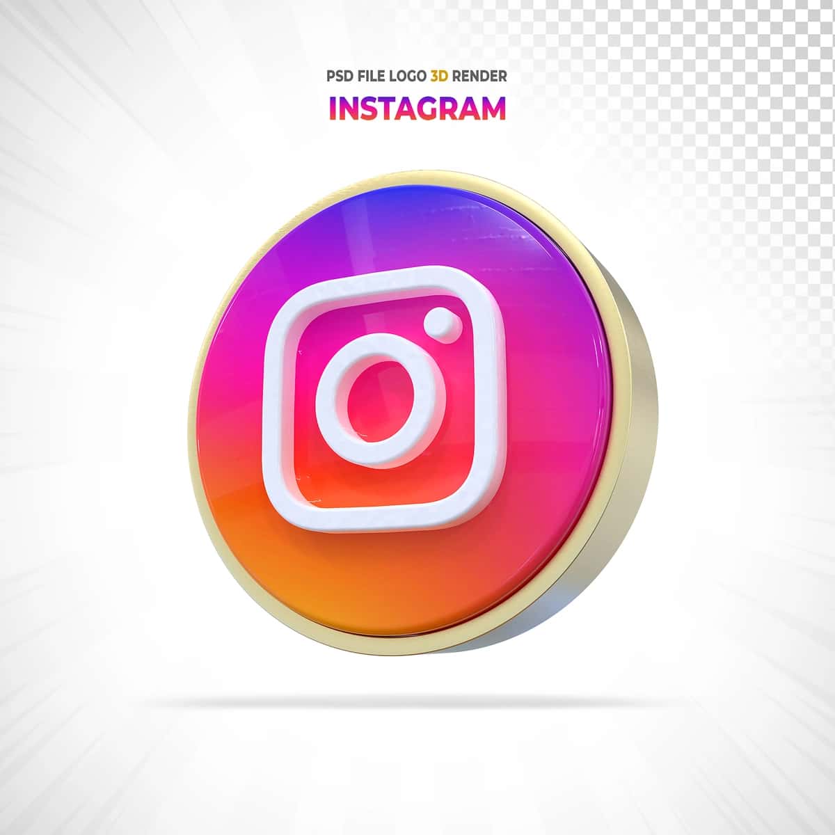 Instagram logotipi uslubidagi ijtimoiy media 3D render | Instagram logo style social media 3d render 1
